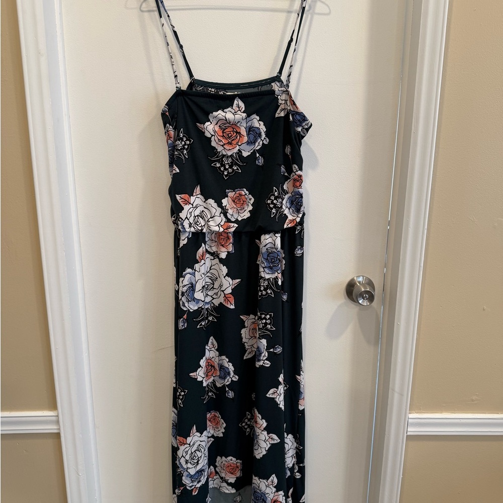 Maurices Dark Green Floral Maxi Dress